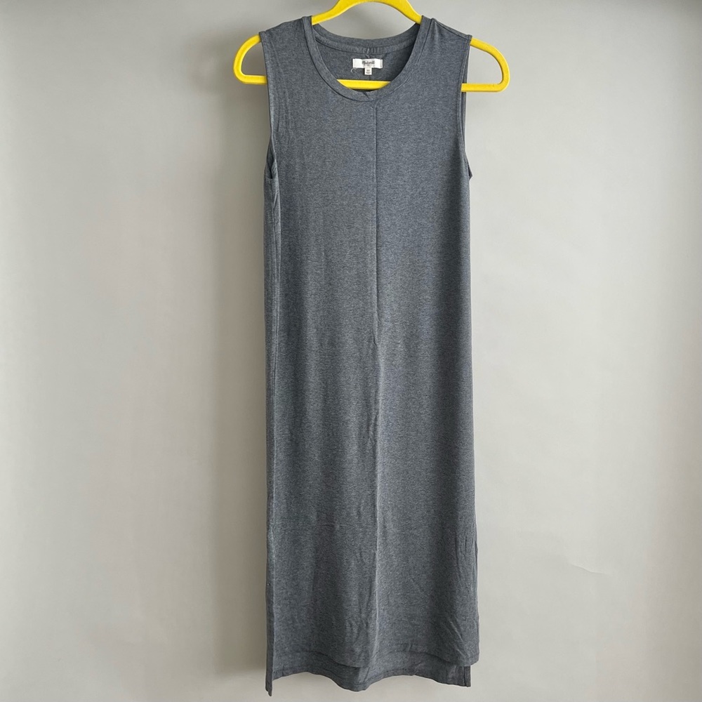 Madewell Jersey Crewneck Tank Dress Melange Gray XS